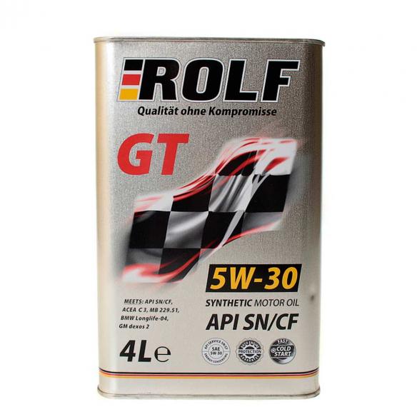 Масло моторное Rolf GT 5W30, SN/CF, синтетика, 4л