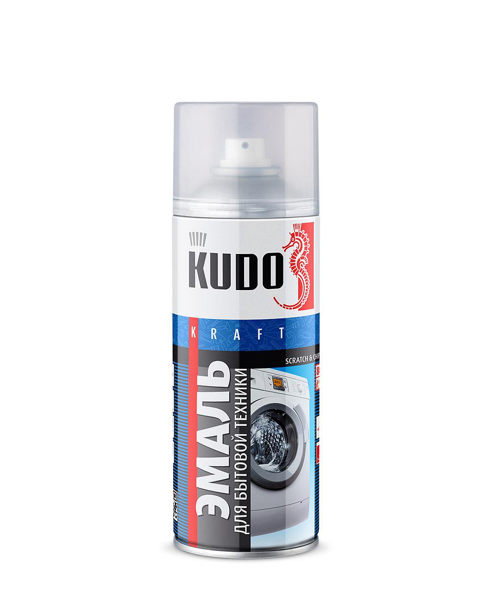 Эмаль для бытовой техники "KUDO", белая, спрей, 520мл