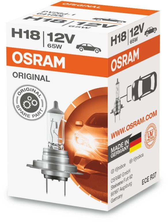 Автолампа H18 "Osram", Original, 12V, 65W, 3200K