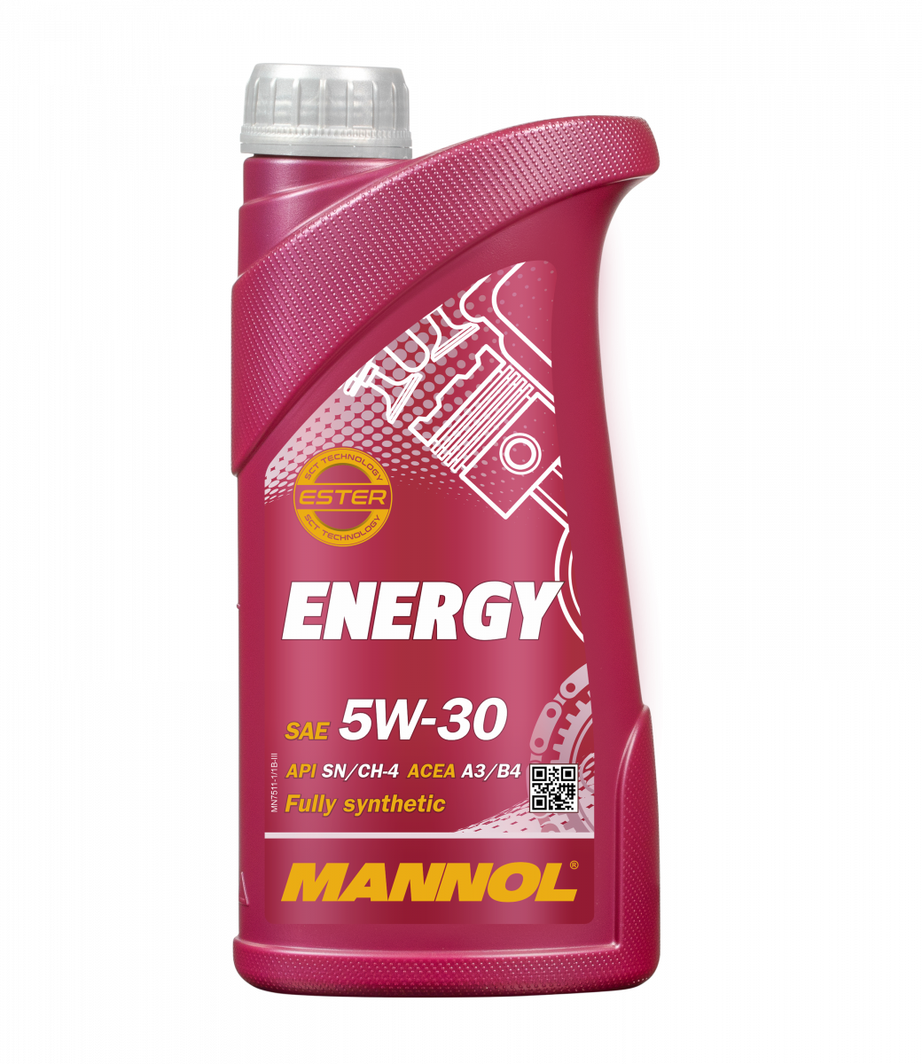 Масло моторное Mannol Energy, 5w30, SN, синтетика, 1л