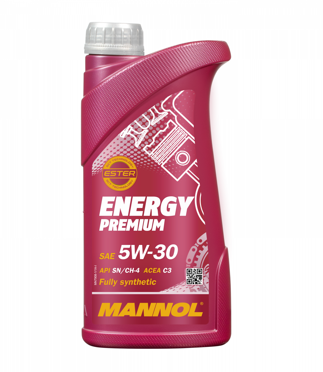 Масло моторное Mannol Energy Premium, 5w30,  синтетика, 1л