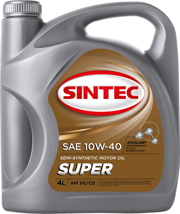 Масло моторное Sintec Super 10W40, SG/CD, полусинтетика 4л.