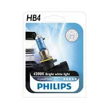 Автолампа HB4 "Philips" Crystal Vision, 12V, 55W, 4300K