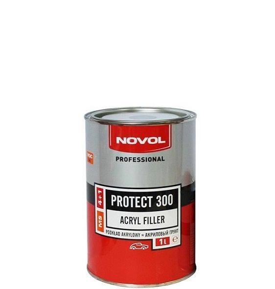 Грунт "Novol" 300 PROTECT MS 4+1, серый, без отвердителя H5520 0,25л, 1л