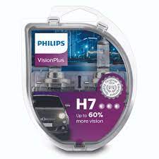 Автолампы H7 "Philips" Vision Plus, +60%, 12V, 55W, 3250K