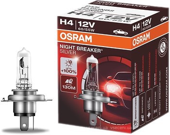 Автолампа H4 "Osram", Night Breaker Silver, +100%, 12V, 60/55W
